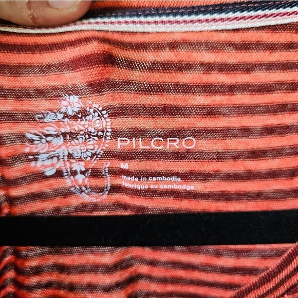 Anthropologie Pilcro Ashton Orange And Red Striped Tank Size Medium - Picture 5 of 8
